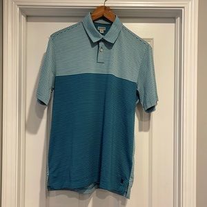 Small teal striped Ashworth Polo